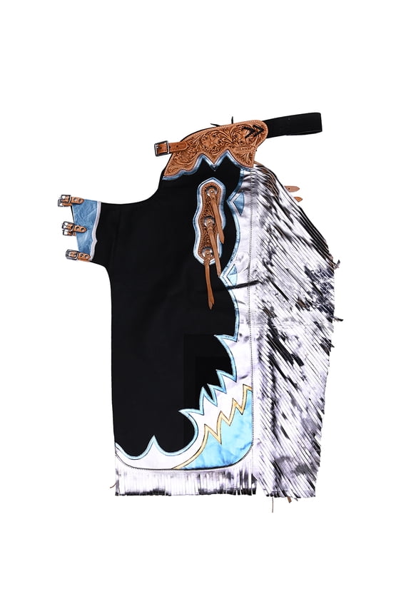 Handmade Genuine Leather Chaps Adult Handtooled Rodeo Bull Riding
