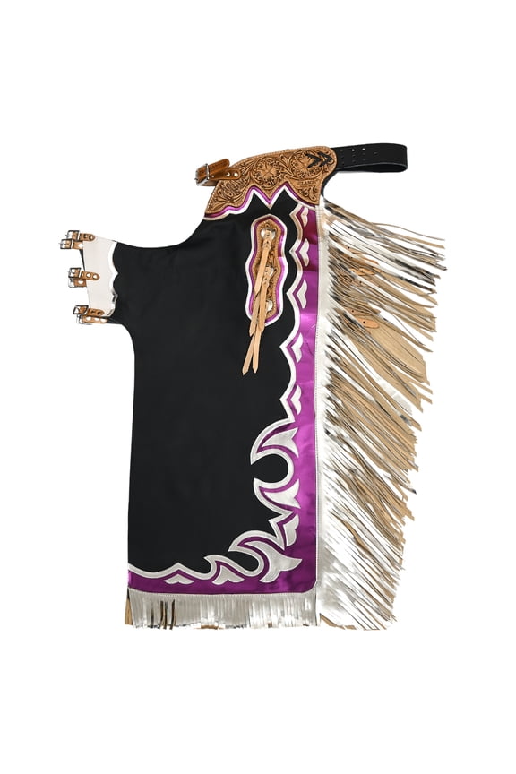 Handmade Genuine Leather Chaps Adult Handtooled Rodeo Bull Riding