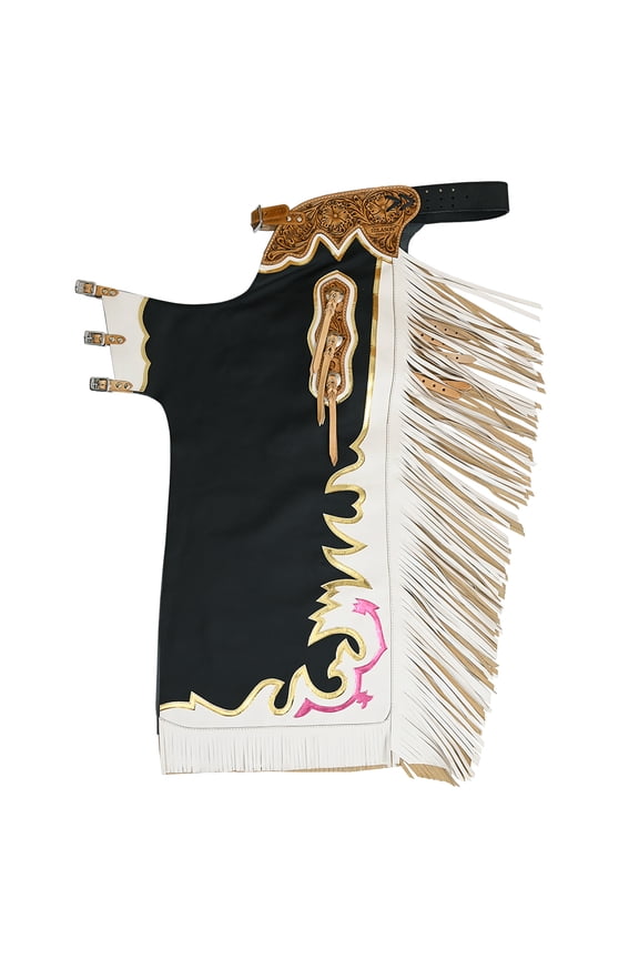 Handmade Genuine Leather Chaps Adult Handtooled Rodeo Bull Riding
