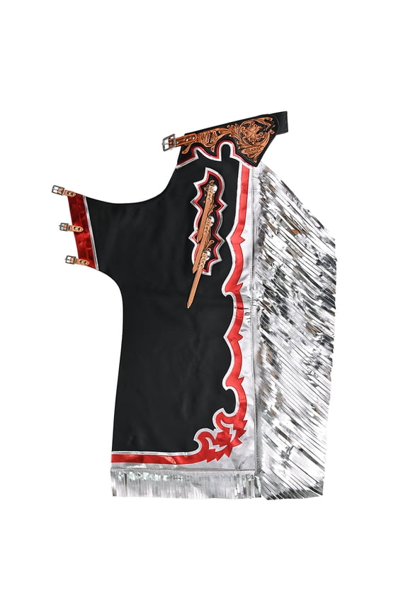 Handmade Genuine Leather Chaps Adult Handtooled Rodeo Bull Riding