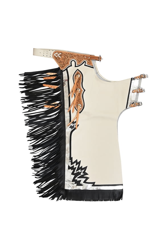 Handmade Genuine Leather Chaps Adult Handtooled Rodeo Bull Riding