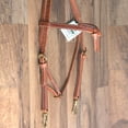 thumbnail image 1 of Hilason Hermann Oak Leather Laced Cheeks Horse Knotted Browband Headstall, 1 of 6