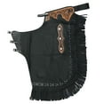 thumbnail image 1 of Hilason Western Horse Bull Riding Chinks Chaps Adult Pro Rodeo Bronc Leather Black, 1 of 6