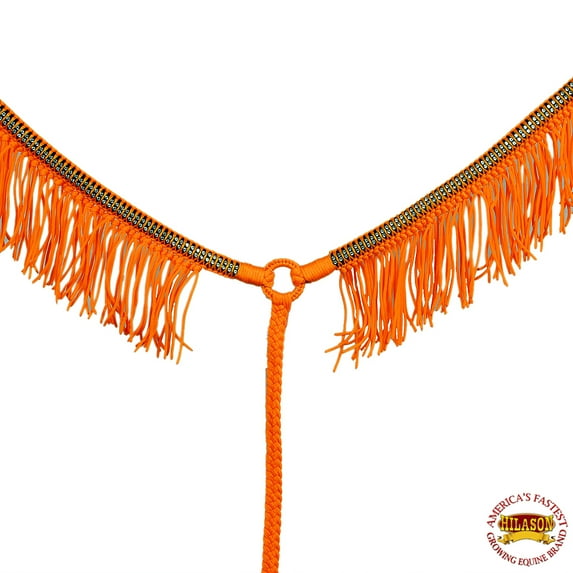 Hilason Horse Flat Braided Paracord Crystal Fringes Breast Collar