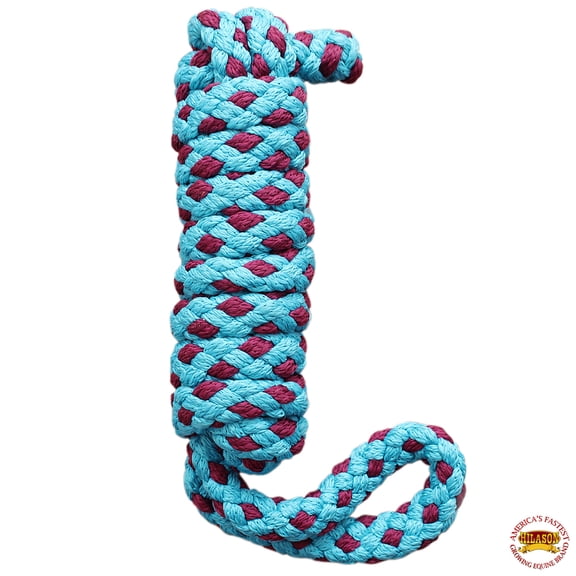 Hilason Horse Riding Poly Lead Rope Turquoise Brown 1/4" X 9 Ft.