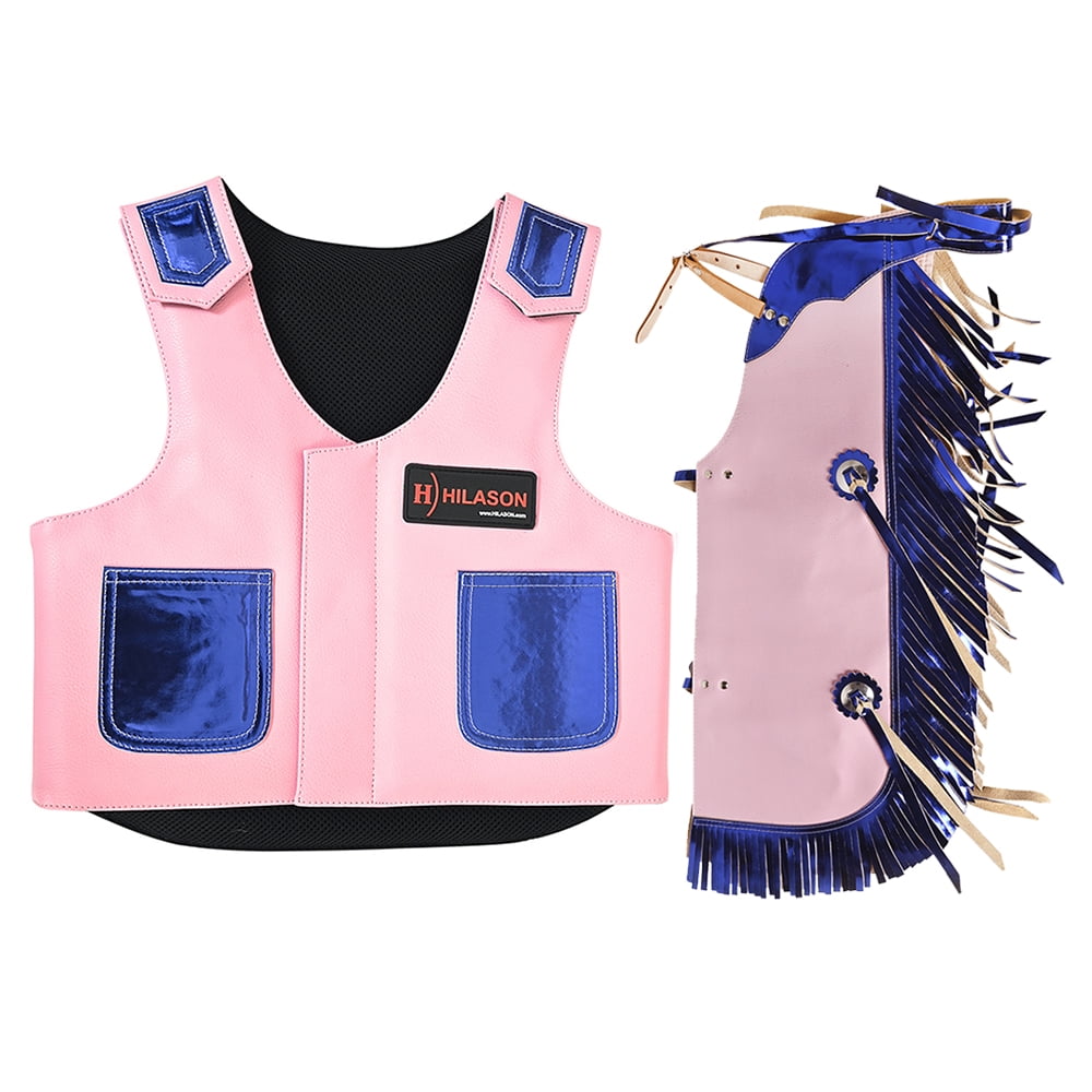 Gilet Protettivo In Pelle HILASON Per Ragazzi - Bull Riding E Rodeo - Colore Nero - Foto 4