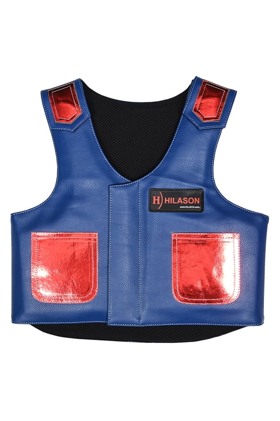 Kids Junior Youth Bull Riding Pro Rodeo Leather Protective Vest