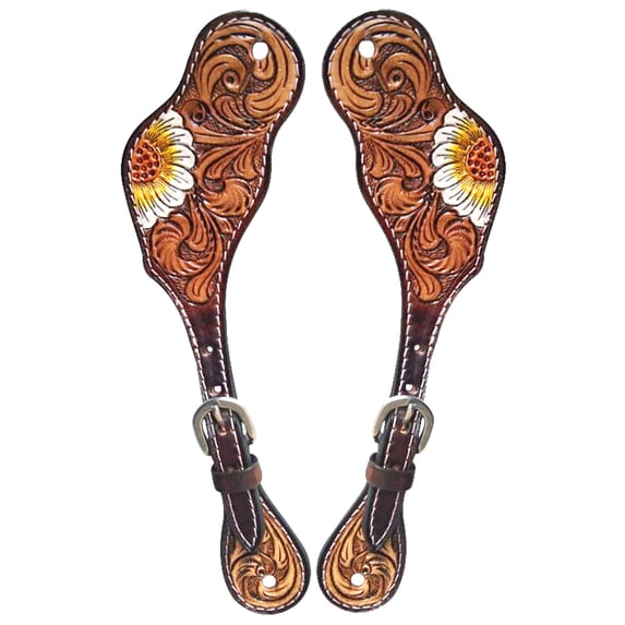 Hilason Leather Horse Riding Spur Strap Western Floral Hand Paint