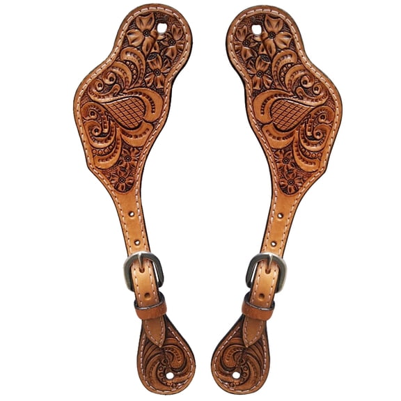 Hilason Leather Horse Riding Spur Strap Western Floral