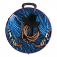 thumbnail image 1 of Hilason Medium 4 Rope Capacity Rope Can With Attractive Printed Genuine Leather Trim Bright Red, 1 of 1