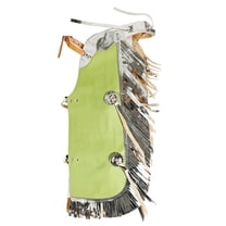 Hilason Pro Rodeo Bull Riding Chaps Leather Youth Green