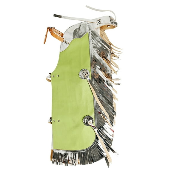 Hilason Pro Rodeo Bull Riding Chaps Leather Youth Green