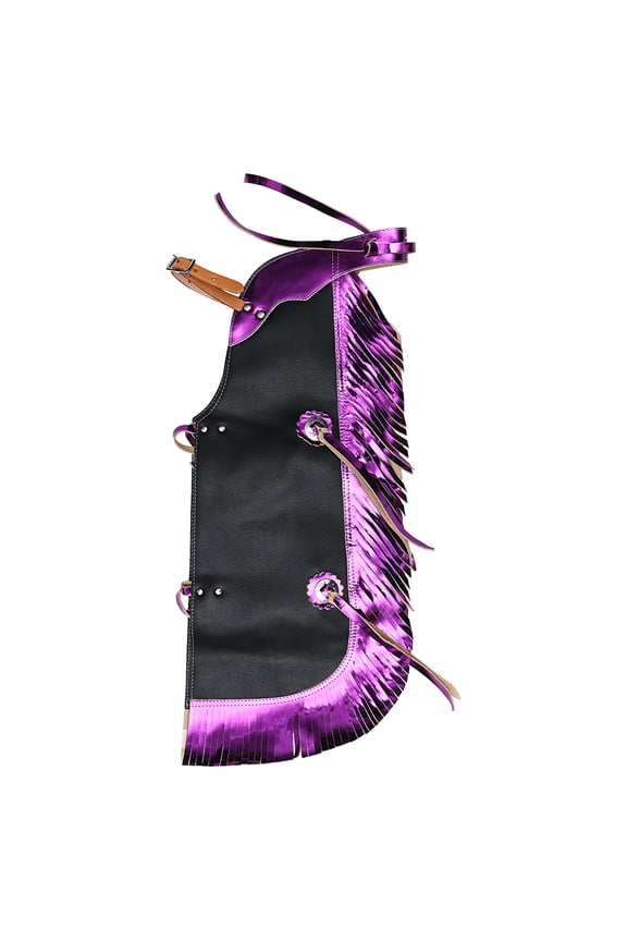Pro Rodeo Bull Riding Chaps Western Leather Kids Junior