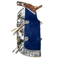 thumbnail image 1 of Hilason Pro Rodeo Bull Riding Chaps Western Leather kid Blue Silver Fringes, 1 of 6
