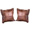 thumbnail image 1 of Hilason Set Of 2 Genuine Antique Vintage  Leather Pillow Cushion Cover, 1 of 2