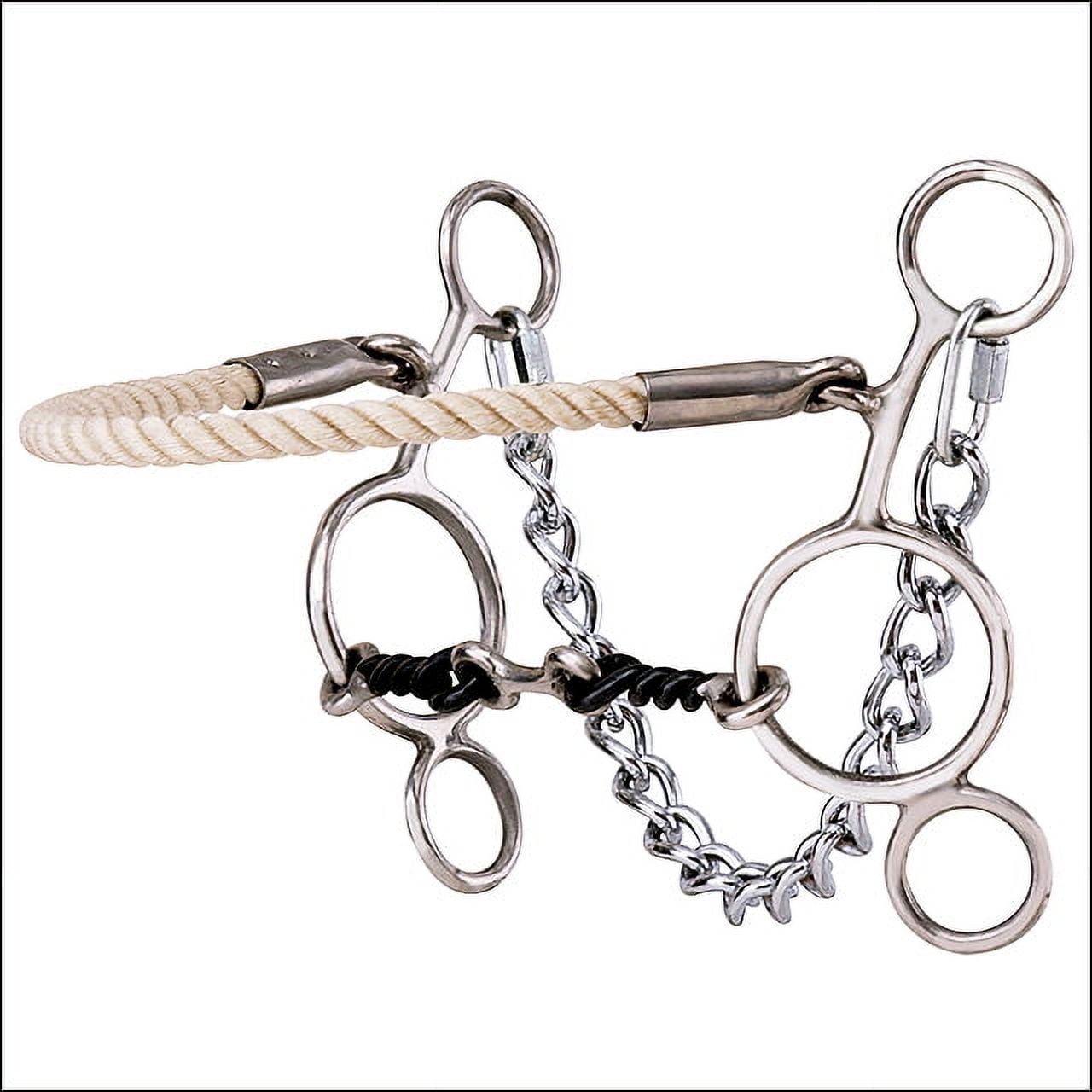 Hilason Stainless Steel Hackamore/Sliding Gag Twisted Wire Mouth Horse Bit