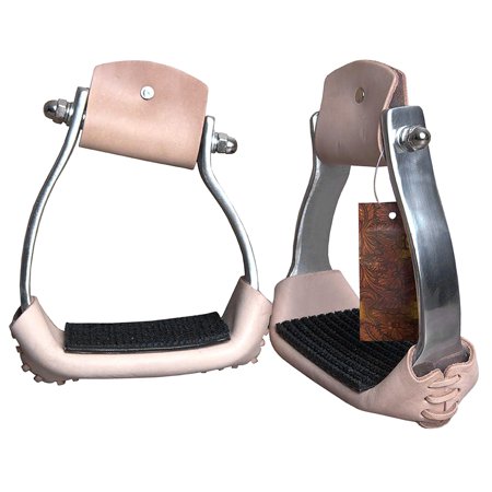 Hilason Western Aluminium Angled Horse Saddle Stirrups Pair W/ 5 " Width