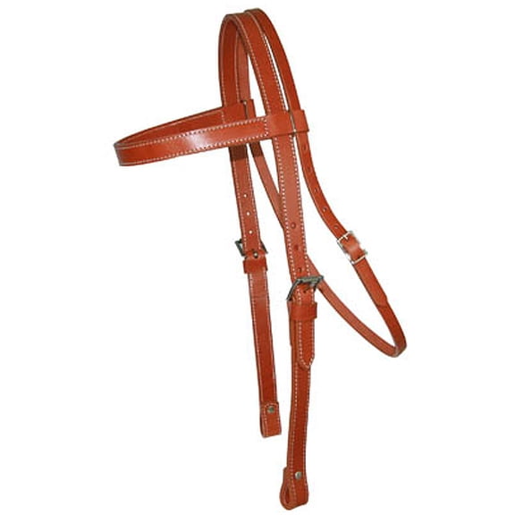 Hilason Western Draft Horse 1" Leather Headstall W/ Ss Roller Buckle Chestnut