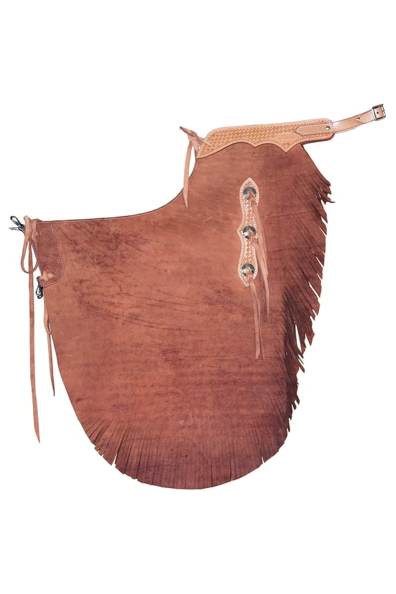 Western Handcrafted Working Genuine Leather Chinks Chaps Brown