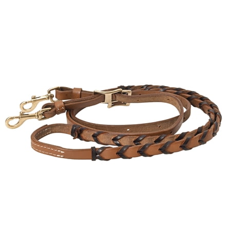 Hilason Western Horse American Leather Laced Barrel Roper Reins Brown