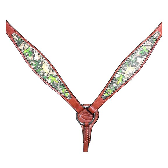 Hilason Western Horse Breast Collar American Leather Camouflage Mahogany