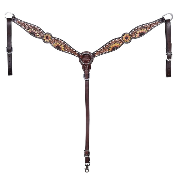 Hilason Western Horse Breast Collar Tack American Leather Sunflower
