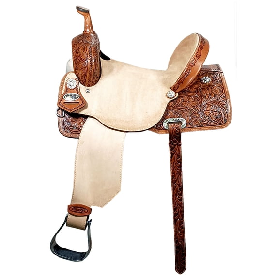 Hilason Western Horse Flex Tree Barrel Trail In American Leather Saddle Tan