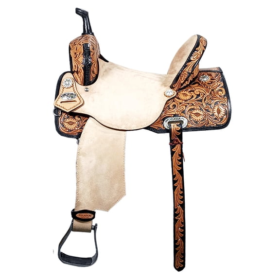 15 In Hilason Western Horse Flex Tree Barrel Trail In American Leather Saddle Tan