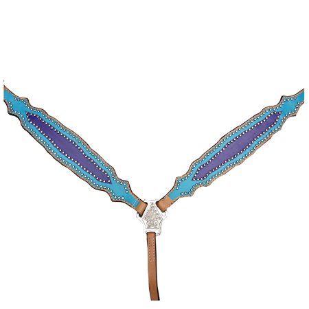 Hilason Western Horse Hand Tooled Design Breast Collar Genuine Leather Tan