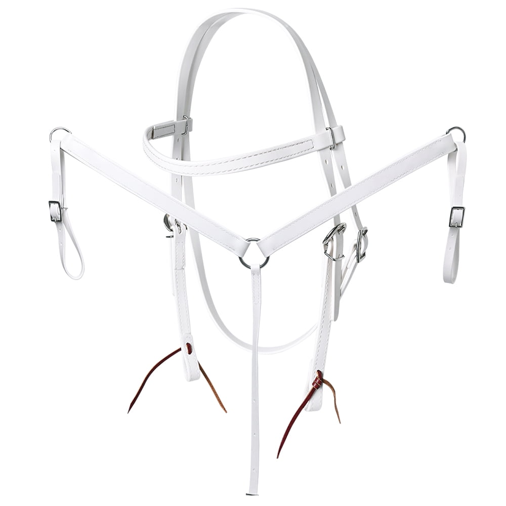 HILASON Western Horse Tack Set In Biothane Leather - Includes Headstall & Breast Collar, Stainless Steel Hardware, Red Color