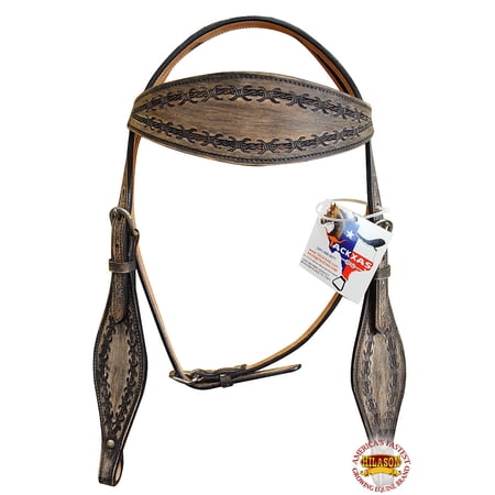 Hilason Western Horse Headstall Tack Bridle American Leather Rough Out Brown