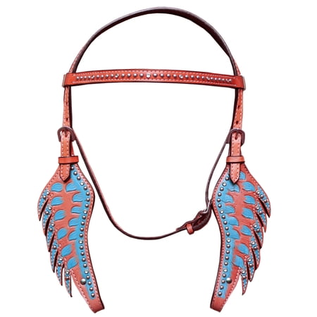 Hilason Western Horse Leather Headstall Tan