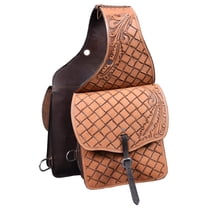 Hilason Western Horse Leather Saddle Bag Heavy duty Traditional Trail Ride