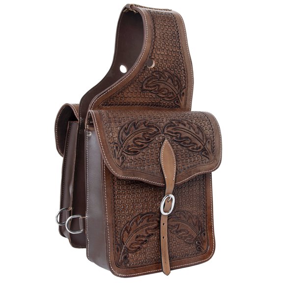 Hilason Western Horse Leather Saddle Bag Heavyduty Traditional Trail Ride