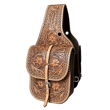 Hilason Western Horse Leather Saddle Bag Heavyduty Traditional Trail Ride