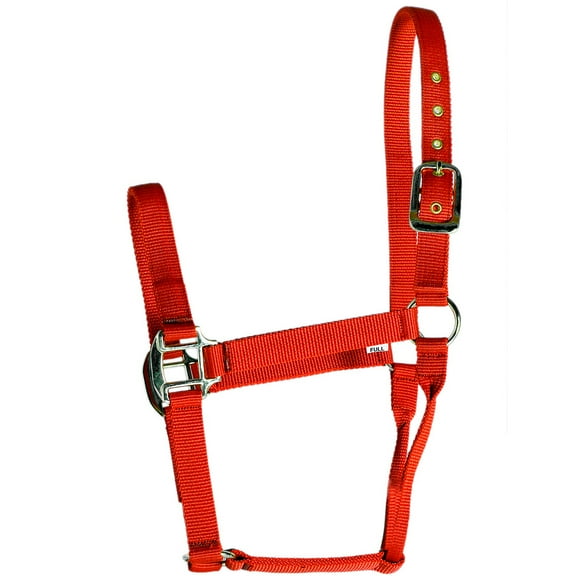 Hilason Western Horse Premium Nylon Rolled Throat Strap Halter Red