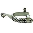 thumbnail image 1 of Hilason Western Horse Riding Double Twisted Band Gorgeous Design Stainless Steel Solid Brass Rowel Spur, 1 of 1
