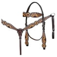 thumbnail image 1 of Hilason Western Horse Sunflower American Leather Headstall Breast Collar Set, 1 of 8