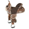 thumbnail image 1 of Hilason Western Horse Trail Barrel Floral Racing American Leather Saddle Brown, 1 of 7
