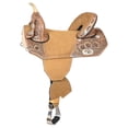 thumbnail image 1 of Hilason Western Horse Trail Barrel Floral Racing American Leather Saddle Tan, 1 of 7