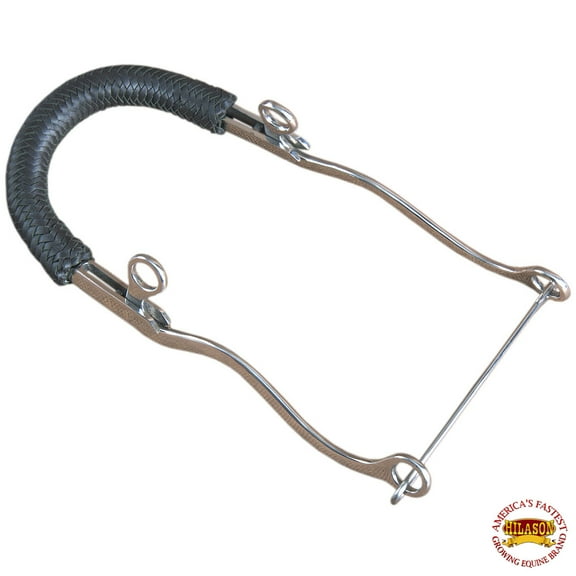 Hilason Western Leather Pipe Covered Hackamore Bit W/ 8" Cheek