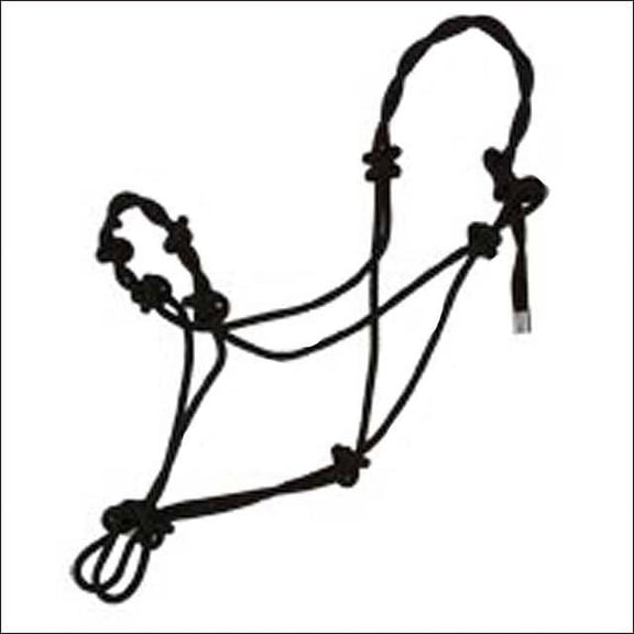 Hilason Western Tack Horse Twisted Rope Halter Black
