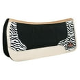 thumbnail image 1 of Hilason Western Wool Felt Horse Saddle Pad Zebra Print Leather, 1 of 8