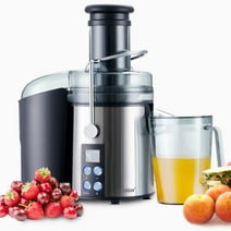Hilax 1100W Juicer Machine with Big Wide 3-in Chute,Centrifugal Juice Extractor Maker for Fruits and Vegetables,Easy to Clean,Stainless Steel,BPA-free (Black)