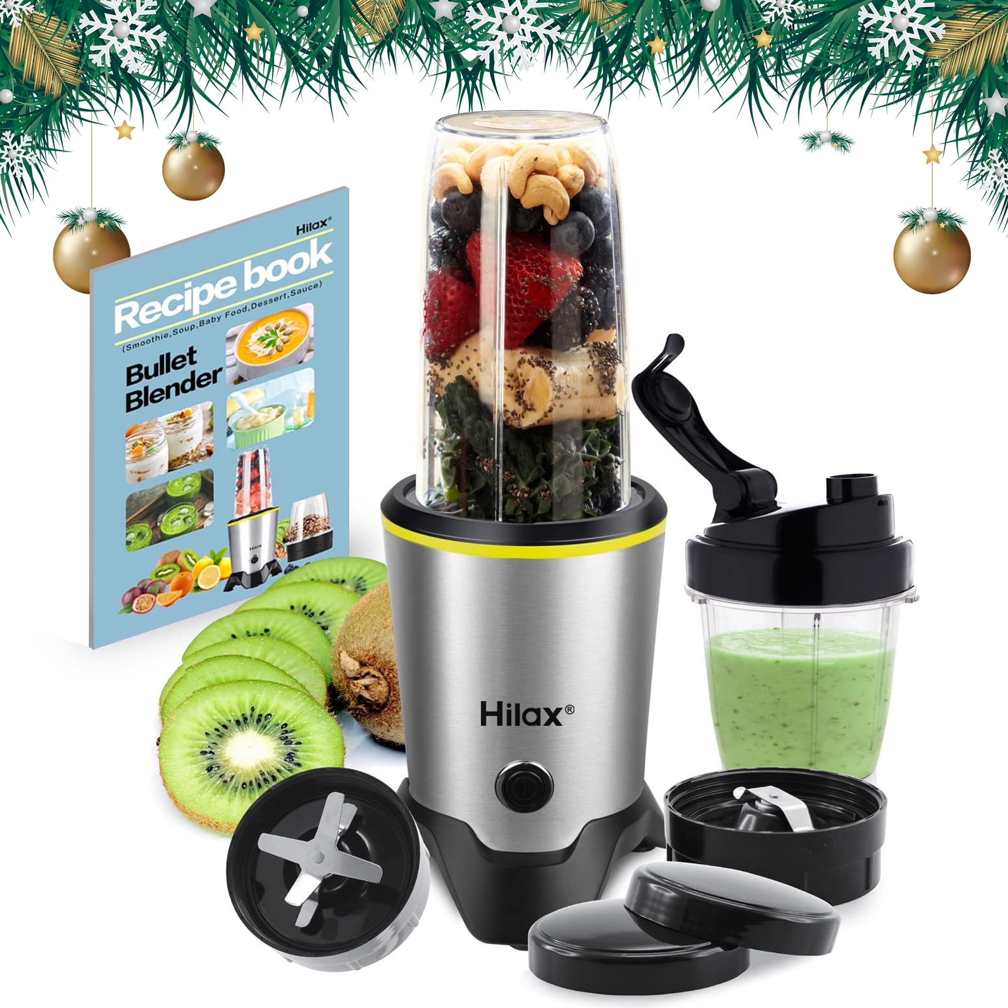 Ninja Nutri Pro Compact Personal Blender, with 18 Oz. and 24 Oz. To Go  Cups, in a Black and Silver Finish