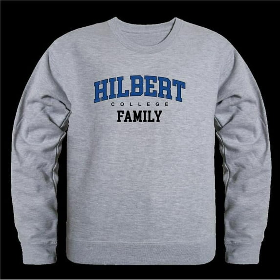 Hilbert College Hawks Family Crewneck Sweatshirt, Heather Grey - Small