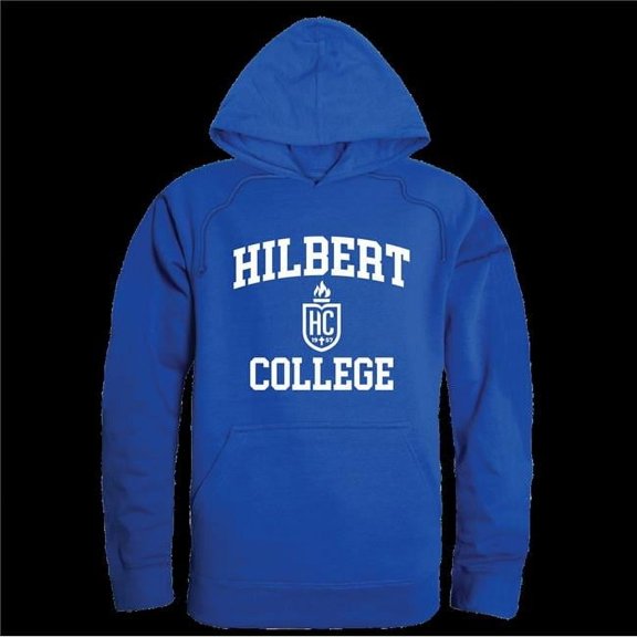 Hilbert College Hawks Seal Hoodie, Royal - Medium