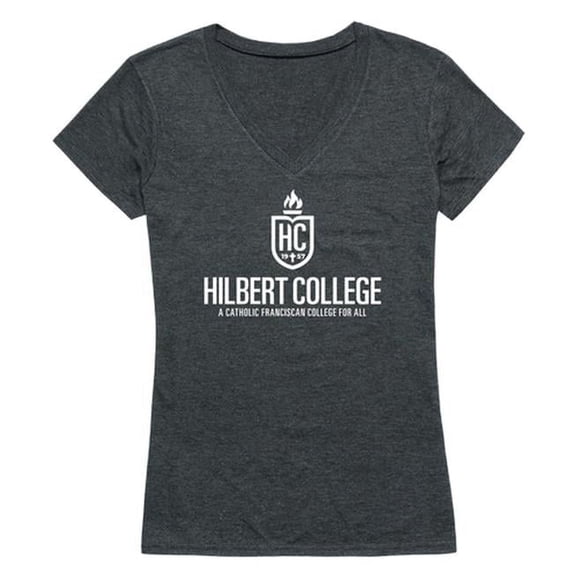 Hilbert College Hawks Women Institutional Short Sleeve T-Shirt, Heather Charcoal - Medium