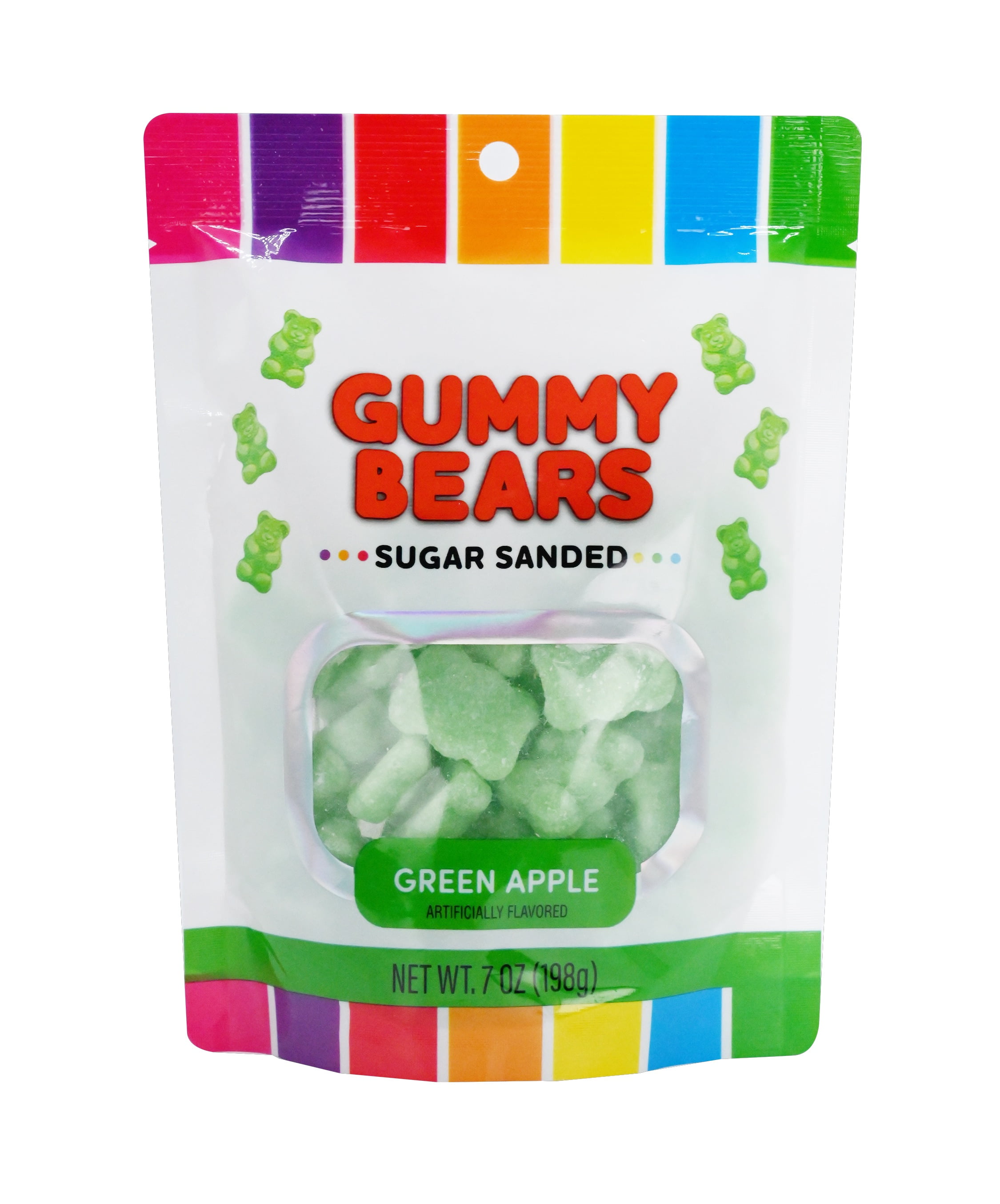 Hilco Green Apple Sugar Sanded Gummy Bears, 7 oz Regular Size