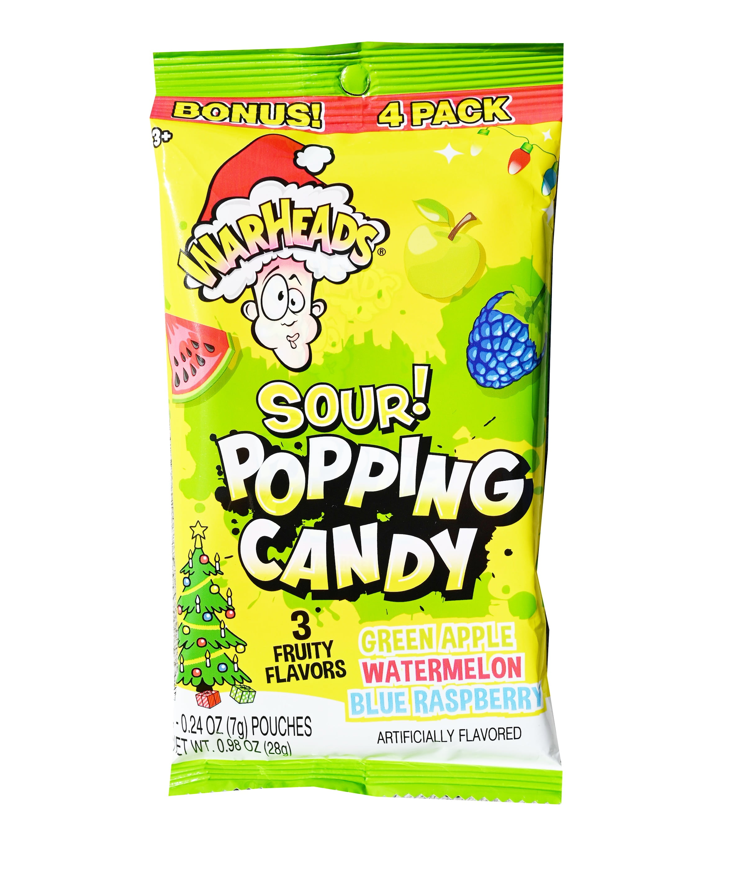 Hilco Holiday Warheads Sour Popping Candy, 4 Pack
